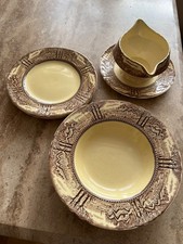 Vintage Myott & son Hanley england’s countryside items Brown & Cream