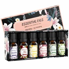 Natural Aromatherapy Essential Oils. (6x10 ml) Floral Collection Oil Gift Set.