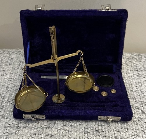 Vintage brass balance scale - vintage,
