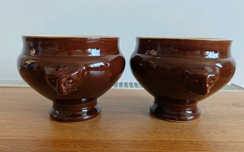 Vintage brown glazed french - brown,