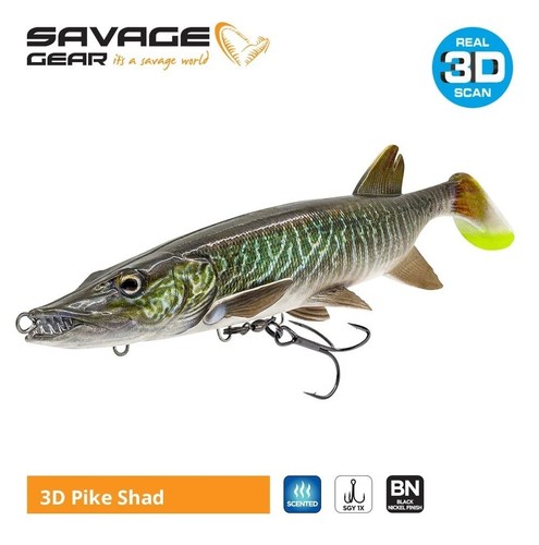 Savage gear pike shad lures - 3d,