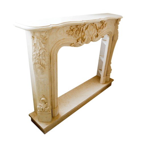 Yellow siena marble fireplace - yellow,