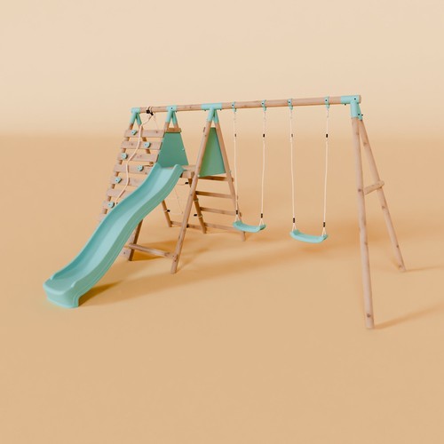 Double wooden swing - double,