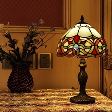 Tiffany Style Table Lamp Handcrafted Art Bedside Light Desk Lamps Stained Glass