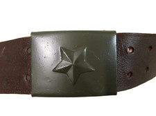 Vintage Czech army brown leather belt cold war communist Soviet Era 1980s