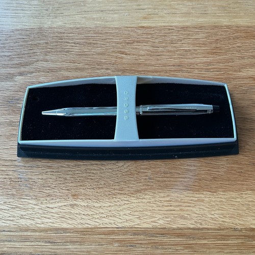 Cross patterned chrome biro - cross,