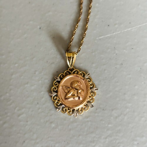 14k tricolor gold - gold, angel