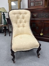 Victorian Button Back Upholstered Nursing Chair / Armchair for Reupholstery
