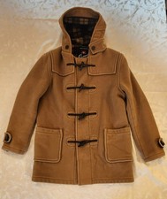 Vintage Gloverall Duffle Coat Men 40 Tan Plaid Wool Toggle Made England Original