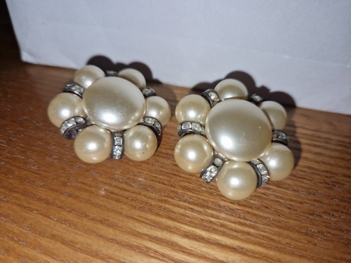 Pearl diamond style earrings - pearl,