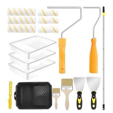  Paint Roller Tray Set, 19pc Professional Wall Decorating Kit Runner Brush UK