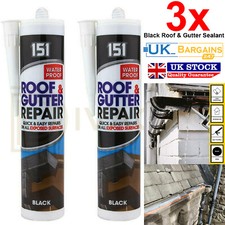 3x 151 Black Roof Gutter
