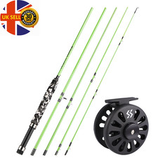 Fly Fishing Rods and Reels 5-Sections Carbon Rod 5/6 Reels for Trout Perch Fishi