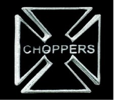 SUPERB QUALITY BLACK ENAMEL IRON CROSS CHOPPERS MOTORCYCLE PIN BIKER BADGE