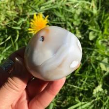 White Orca Agate Palm Palmstone Crystal Chunky