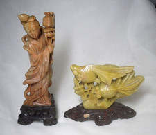 2 x Vintage Carved Soapstone