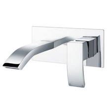 Wall Mounted Bathroom Basin Tap Waterfall Mixer Chrome Sink Faucet