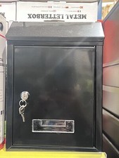 NEW STEEL POST BOX POSTBOX LOCKABLE OUTSIDE LETTER MAIL WALL MOUNTED KEYS