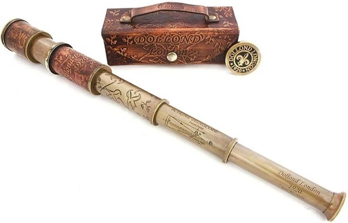 Antique brass telescope - telescope, with