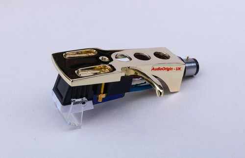 Gold plated headshell - gold, needle