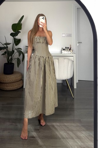 Zara midi striped brown and - midi,