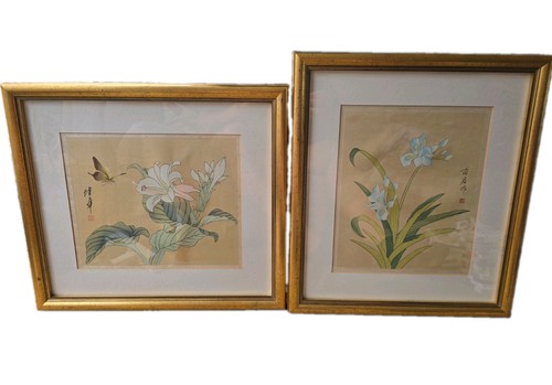 Pair vintage chinese silk - pair,
