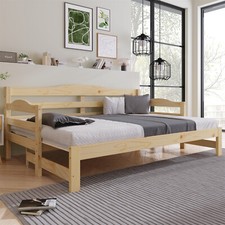 Daybed Wooden Single / King Guest Bed Trundle Bed Sofa Bed Frame Solid Pine Wood