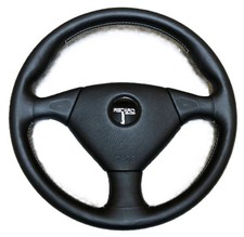 MOMO RECARO Special Steering Wheel 370mm 37Φ Black White Stitch JDM Evo DC2 DC5