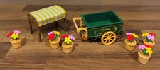 VINTAGE SYLVANIAN FAMILIES 1987 TOMY FLOWER CART SET 3306 - COMPLETE - VGC 💐