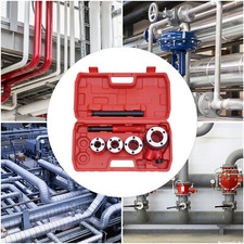 Pipe Threading Kit BSPT Manual Thread Cutting Steel Threader Plumbers Set