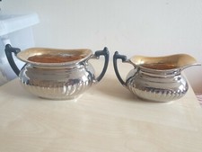 Antique Crown Ducal, Silver Victorian Ware A.G.R &Co Ltd Sugar Bowl & Milk Jug