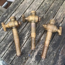 Three Vintage Brass Beer Barrel Taps - working - valves turn 