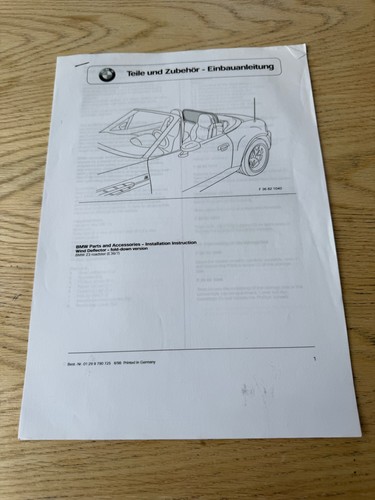 Genuine bmw roadster e36 7 - roadster, e36/7