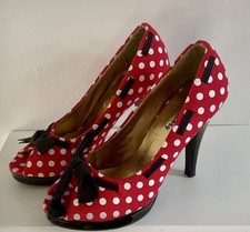 Polka Dot High Heel Shoes Red