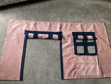Ikea Kura  Bed Tent  - salmon pink/peach with navy ribbon
