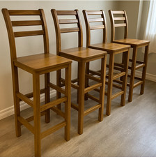 Wooden Bar Stools Set 4