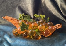 Eye Catching Mid-Century Centerpiece Lucite Grapes On Driftwood Classic elegance