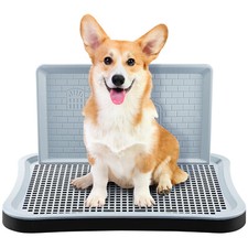 Dog Potty Training Toilet Puppy Pad Holder with Wall Column Removable Tray