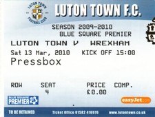 Ticket - Luton Town v Wrexham