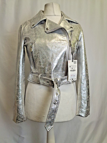Zara women silver biker - silver,