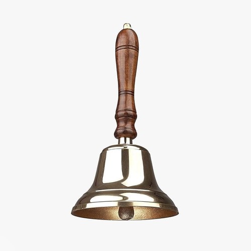 Wooden handle brass bell - wooden,