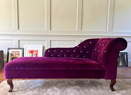Purple velvet tufted - velvet, chaise