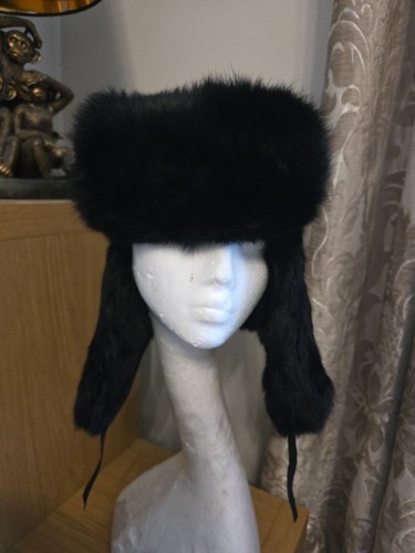 Vintage old rabbit black fur - vintage,