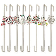 Silver Crystal Christmas Wreath Door Hanger Metal Door Hook Decoration 38cm 15"