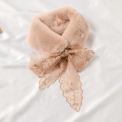 Fur plush collar - scarf, lace