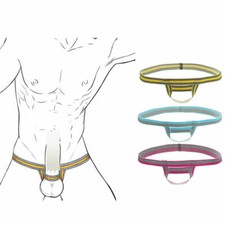 Mens Ball Lifter Booster Enhancing Underwear Ring Straps Briefs Thong Penis Hole