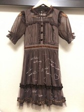 LIZ LISA Velour Pleated Dress with Ribbon Lolita Princess Gal Coquette Harajuku