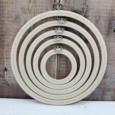 Nurge Embroidery Flexi Hoop Round Cross Stitch Display White in 5 Sizes