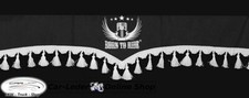Truck front windshield curtain fringed Grey White for Scania S R P G V8