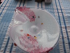 Murano glass bowl, fluted edge